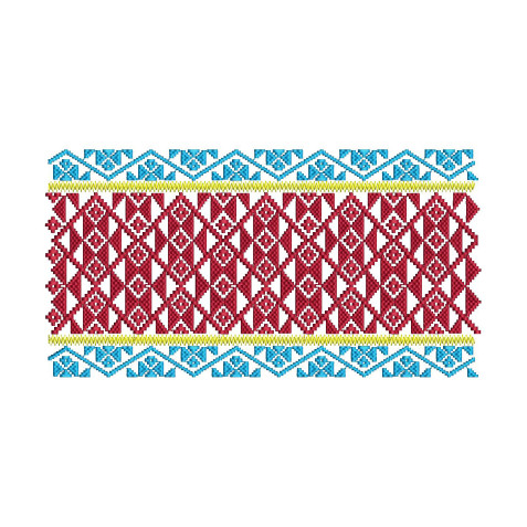 Colorful Assamese Textile Pattern Embroidery