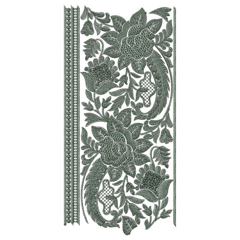 Banarasi Jacquard Saree Border Embroidery Design 25103