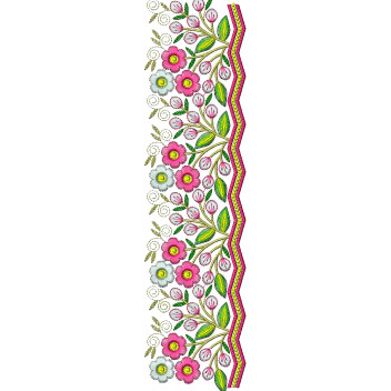 Beautiful Pink Flower Lace Embroidery Design 25883