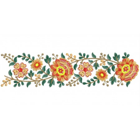 Colourful Lace Embroidery Design