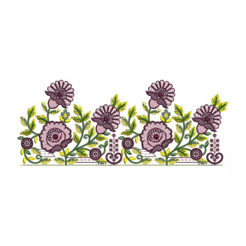 Cross Stitch Floral Border