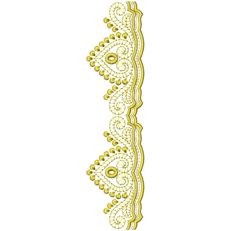 Crown Style Embroidery Lace Design DST 25939