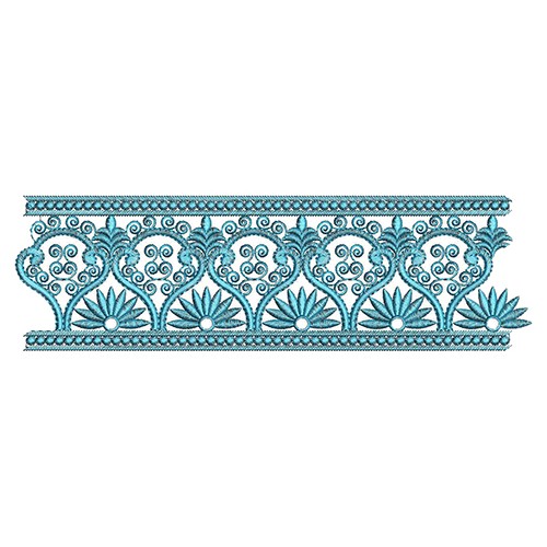 Elegant Blue Border Embroidery