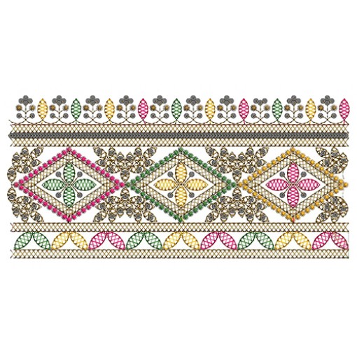 Embroidery Lace Design With Sequins