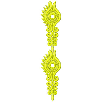 Feather Embroidery Lace Design DST 25940