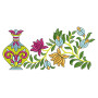Flower Pot Embroidery Lace For Saree