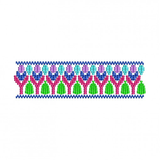 Geometric Fringe Trim Embroidery  design