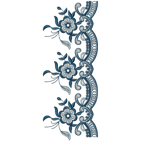 Gorgeous Floral Style Lace Embroidery Design DST 25590
