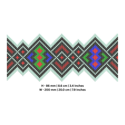 Indian Art Geometric Embroidery Lace Design