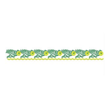 Indian Florals and Spirals Border Embroidery Design