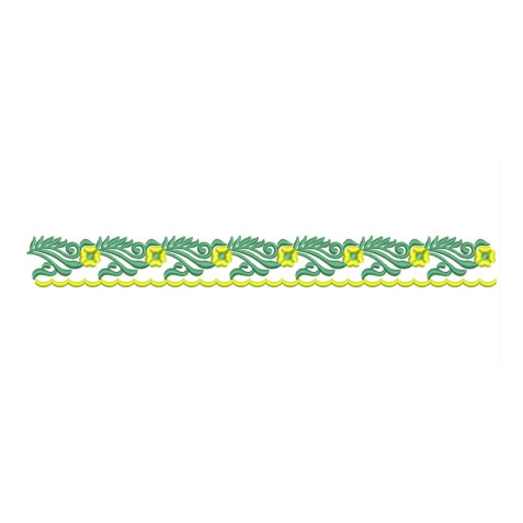 Indian Florals and Spirals Border Embroidery Design