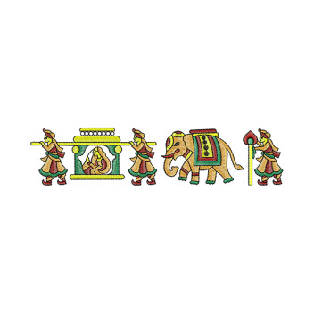 Indian Wedding Baraat Ceremony Art Embroidery