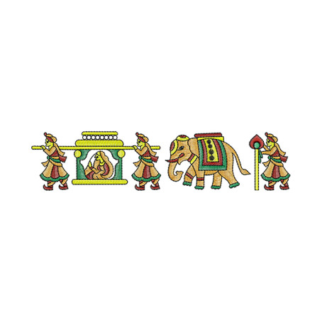 Indian Wedding Baraat Ceremony Art Embroidery