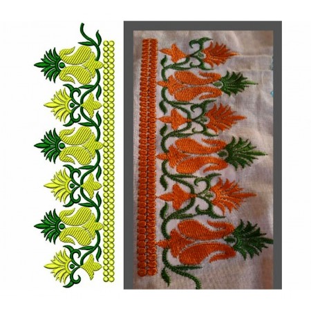 Japanese Silk Kimono Floral Embroidery Design