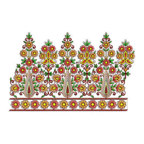 Kashmiri Embroidery Border Design