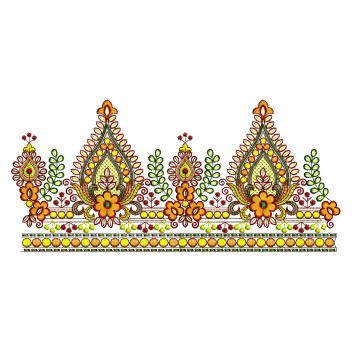 Kashmiri Lace Border Embroidery Design