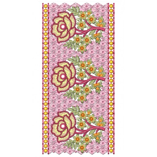 Lace Applique Embroidery Design 26400