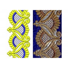 Latest Garment Embroidery Design | Lace Border Brocade
