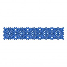 Elegant Leaf & Diamond Border Embroidery