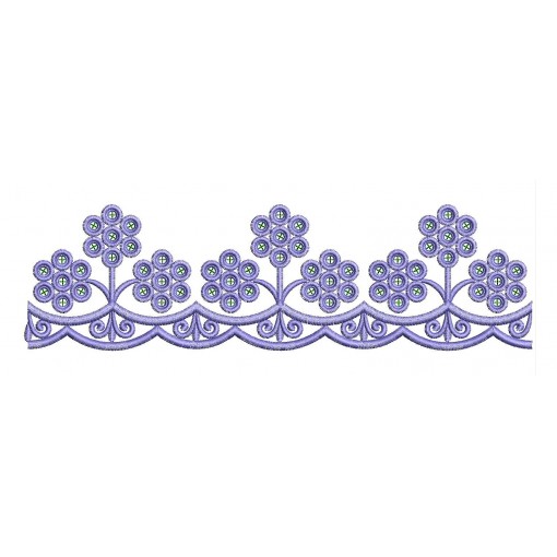Machine Embroidery Cutwork Border Design - Boaring Design