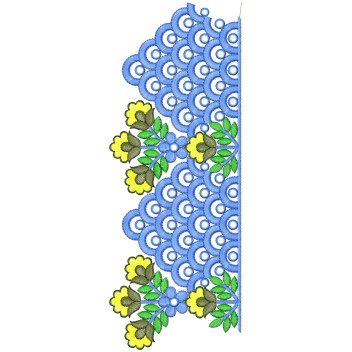 Mirror Work Border Embroidery Design 25724