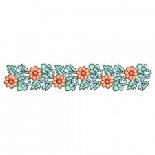 Mughal Floral Border Embroidery Design Mughal Floral Border Embroidery Design