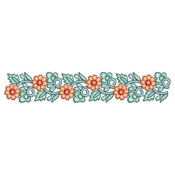 Mughal Floral Border Embroidery Design