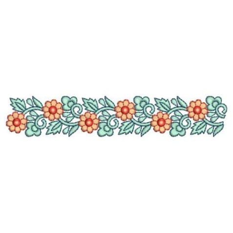 Mughal Floral Border Embroidery Design