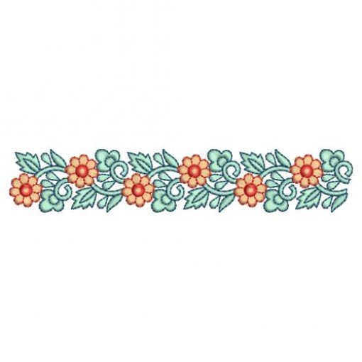 Mughal Floral Border Embroidery Design Mughal Floral Border Embroidery Design