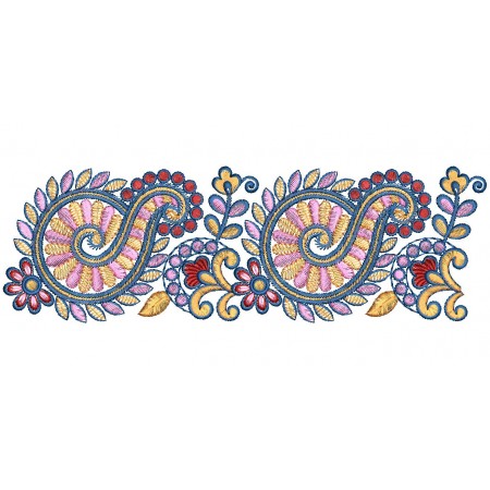Multicolour Embroidery Lace Design