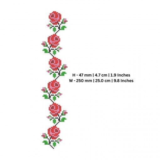 Rose Border Cross Stitch Machine Embroidery Design Rose Border Cross Stitch Machine Embroidery Design