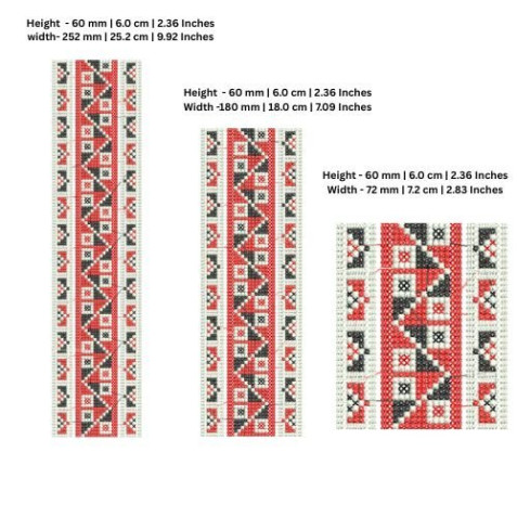 Striking Scandinavian Cross Stitch Border Design
