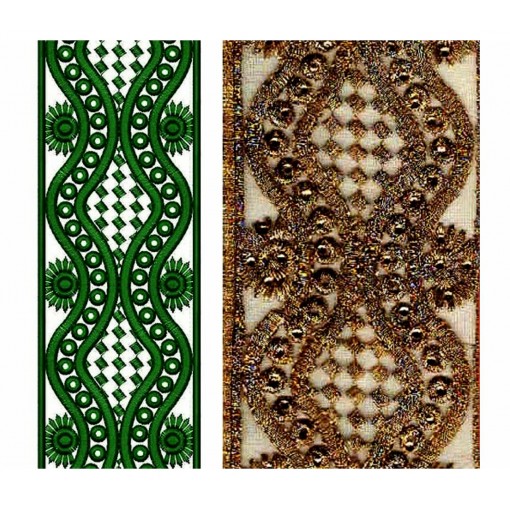 Simple Lace Pattern For Sarees 15039