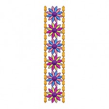 Color South Indian Floral Border - 144x31mm