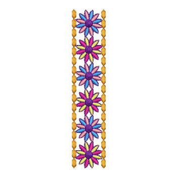 Color South Indian Floral Border Embroidery Design