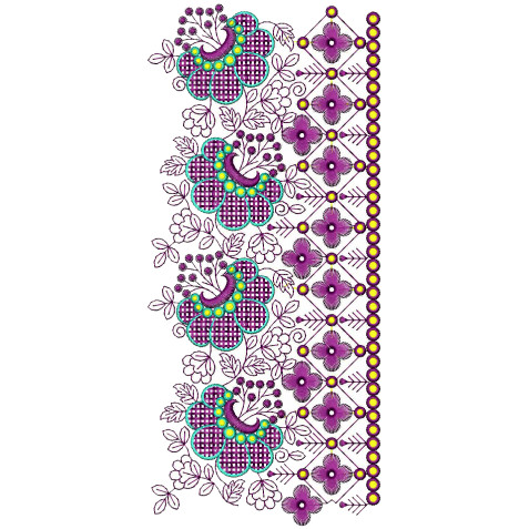 Woven Rose Border Embroidery Design 25118