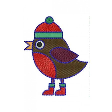 Christmas Bird Embroidery Design 12381