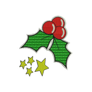 Christmas Holly Embroidery Designs 12384