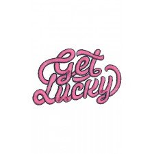 Get Lucky Text Embroidery Design 12618