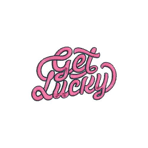 Get Lucky Text Embroidery Design 12618