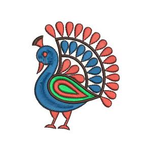 Peacock Embroidery Design 16368