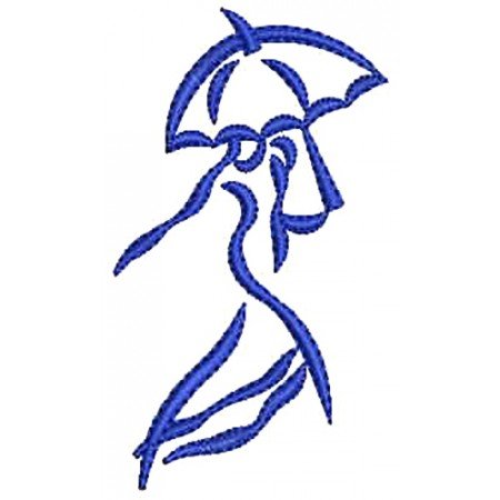 Girl Umbrella Silhouette Embroidery Design 17094