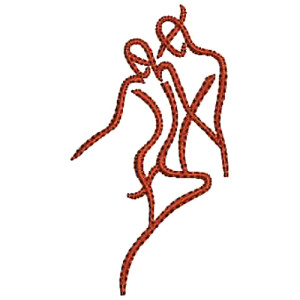 Vector Couple Love Embroidery Design 17099