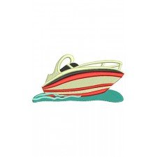 Creative Cartoon Boat Embroidery Design 8303