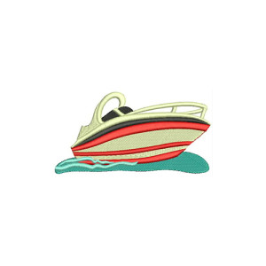 Creative Cartoon Boat Embroidery Design 8303