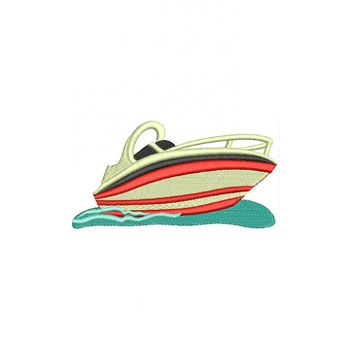 Creative Cartoon Boat Embroidery Design 8303