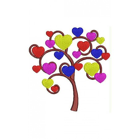 Valentine Heart Tree Embroidery Design 25259