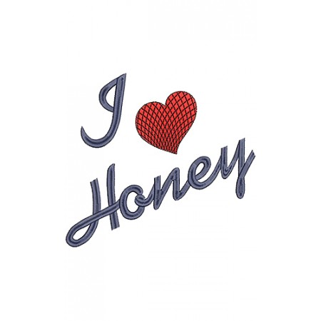 Valentine Love Honey Logo Embroidery Design 25260