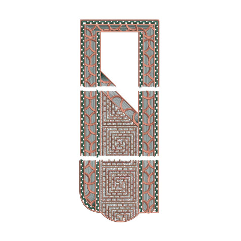 African Agbada Men's Neck Embroidery Design