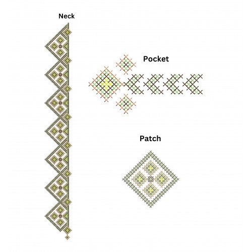 Cross Stitch Embroidery For African Kaftan